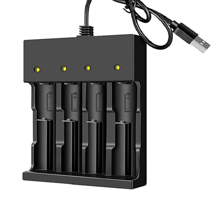 Battery Charger, 3.7 Volt Rechargeable Battery Charger, 4 Bay Lithium Ion Battery Charger