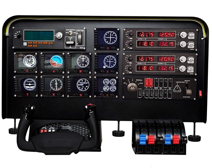 Flight Simulator Cockpit | PC Wheel Stand Pro Flight Simulator Kit | Pre-Cut Mounting Set | Compatible with Logitech, Saitek & Honeycomb Yokes, Throttle Panels