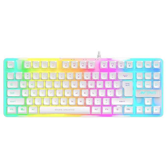 Wired Membrane Gaming Keyboard – 87 Keys, RGB Backlight, Waterproof