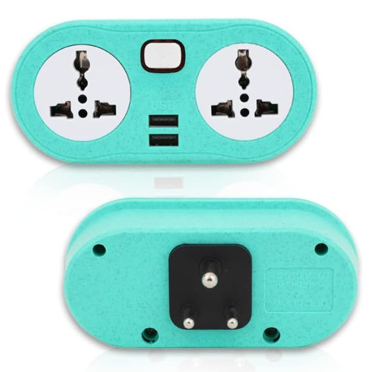 Portable Extension Board with 2 USB Ports &amp; 2 Universal Sockets