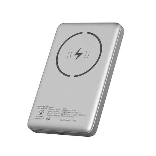 Plastic Metallic Magnetic Wireless Power Bank – 12/13/14/15 Series (Silver)