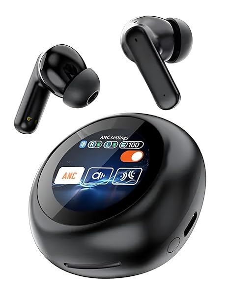 Wireless Noise Cancellation Earbuds – Touch Display