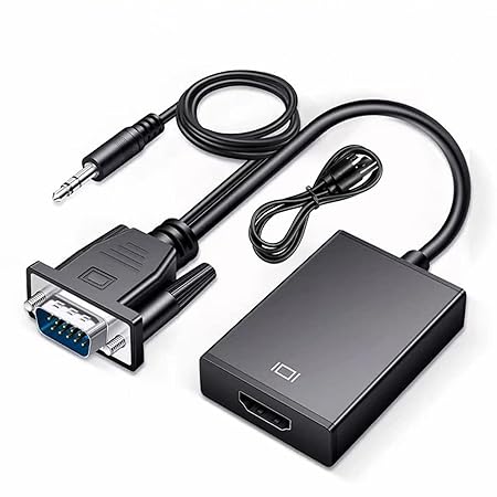 VGA to HDMI Adapter with Audio Cable | VGA Male to HDMI Female Converter