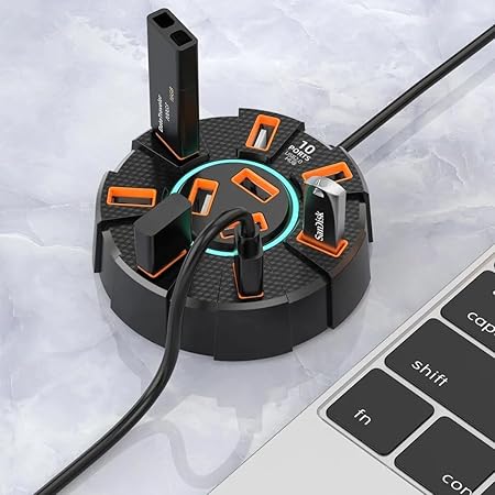 10 Port USB 2.0 Hub Splitter with Power/Data Port |