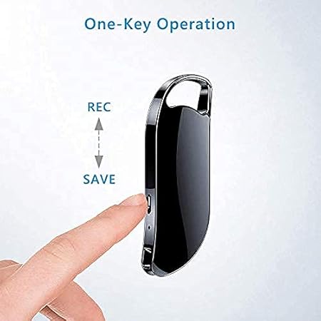 Keychain Voice Recorder with 32GB Inbuilt Memory | HD 4K Voice Activated Recording Device with Triple Noise Reduction | Portable Hidden Audio Recorder