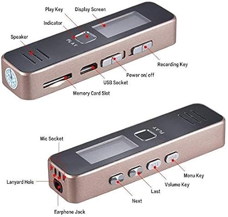 Digital Voice Recorder with 32GB Micro SD Card | Professional Audio Recorder, MP3 Player, Dictaphone, Microphone Sound Recording Device