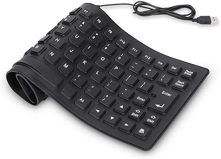 Foldable Silicone Wired Silent Keyboard – 85-Key Portable USB Rollup
