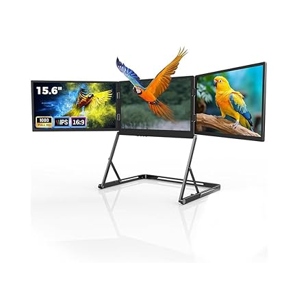 15.6" Quad Screen Portable Foldable Triple Monitor – Quad Monitor Extender