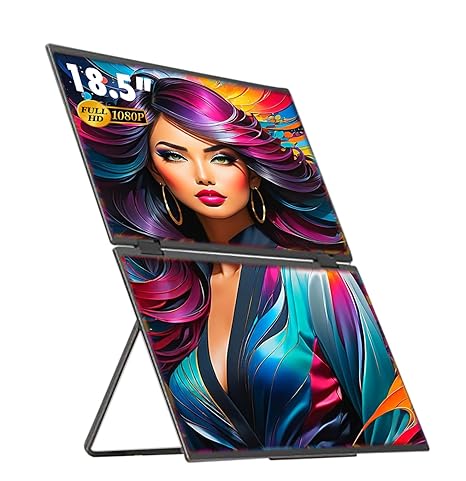 18.5" Tri-Screen Portable Foldable Dual Monitor – Triple Monitor Extender