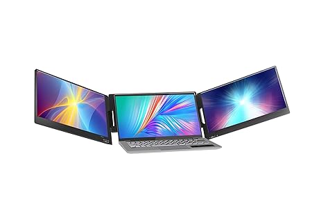 14.0" Tri-Screen Portable Foldable Dual Monitor – Triple Monitor Extender