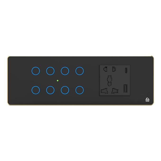 WiFi Smart Switch Board – 6-Module Panel with 8 Switches + 1 Smart Plug