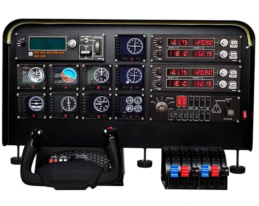 Flight Simulator Cockpit | PC Wheel Stand Pro Flight Simulator Kit | Pre-Cut Mounting Set | Compatible with Logitech, Saitek &amp; Honeycomb Yokes, Throttle Panels