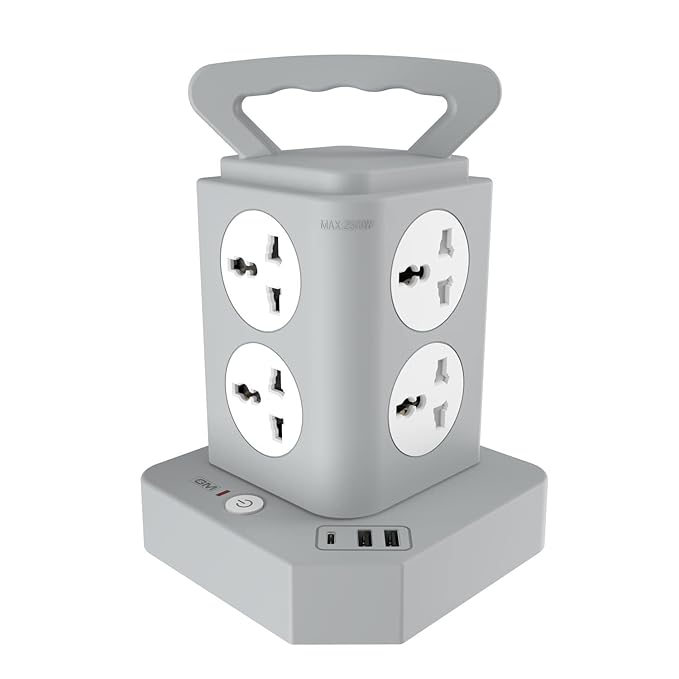 2500W Surge Protector Extension Board – 8 International Sockets with USB Ports