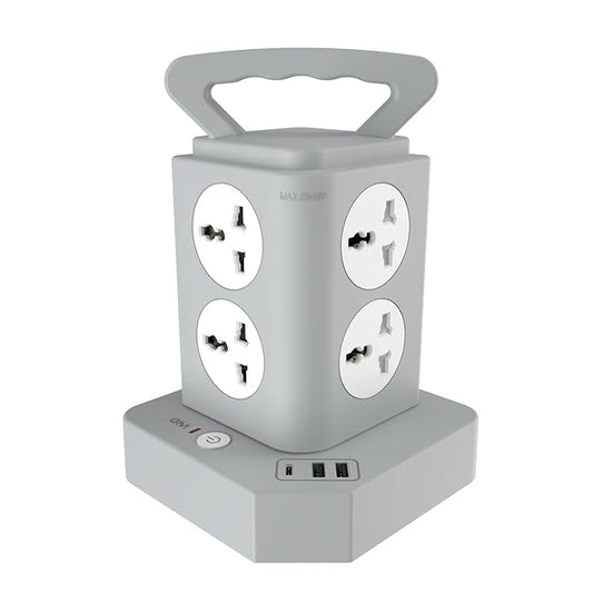 2500W Surge Protector Extension Board – 8 International Sockets with USB Ports