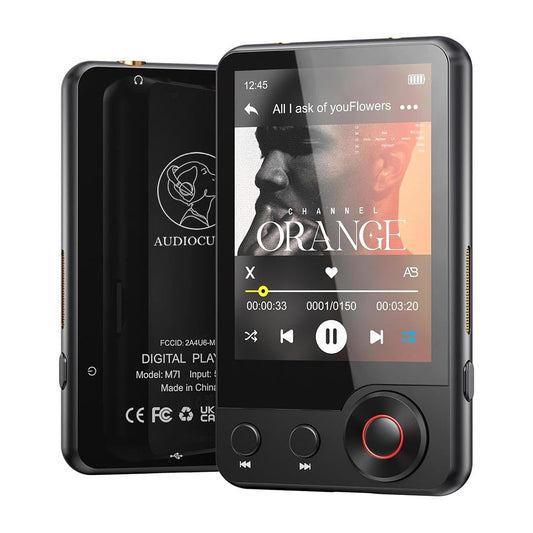 MP3 Music Player with Bluetooth 5.3 – 32GB, Touchscreen, HiFi Speaker & Multi-Function Features