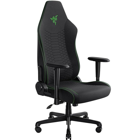 Ergonomic Gaming Chair – Lumbar Support, Wide Seat, Recline & Fabric Finish