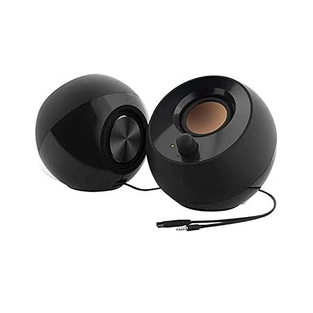 2.0 USB-Powered Desktop Speakers with Far-Field Drivers &amp; Passive Radiators for PC &amp; Laptop (Black)
