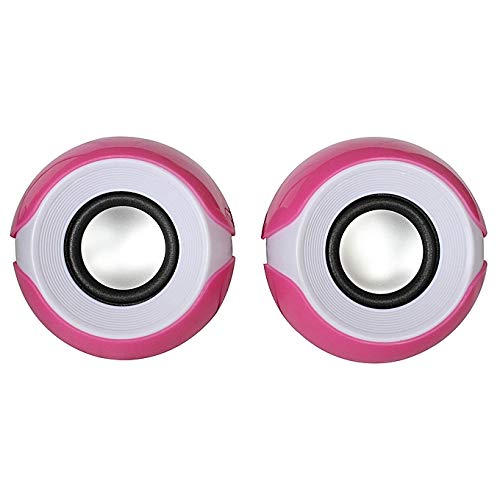 TOP Pink Mini Desktop Speaker with 3.5mm Jack for Laptops, MP3 Players &amp; Smartphones