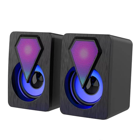 Desktop Speakers (2 Pc Set) with USB Power and LED Lights